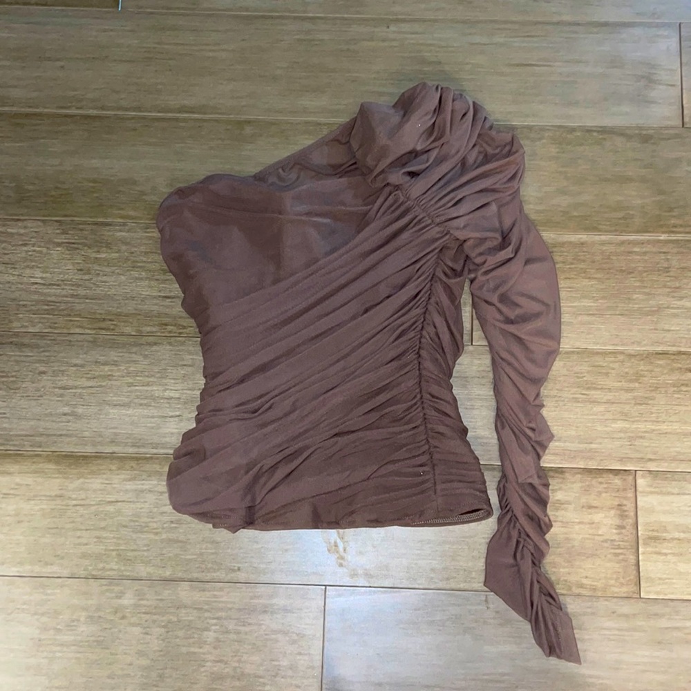 Brown One shoulder top
